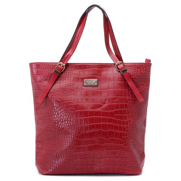 michael kors gia large slouchy tote rød crocodile-preget skinn Engrosprisen Lav 8oi71